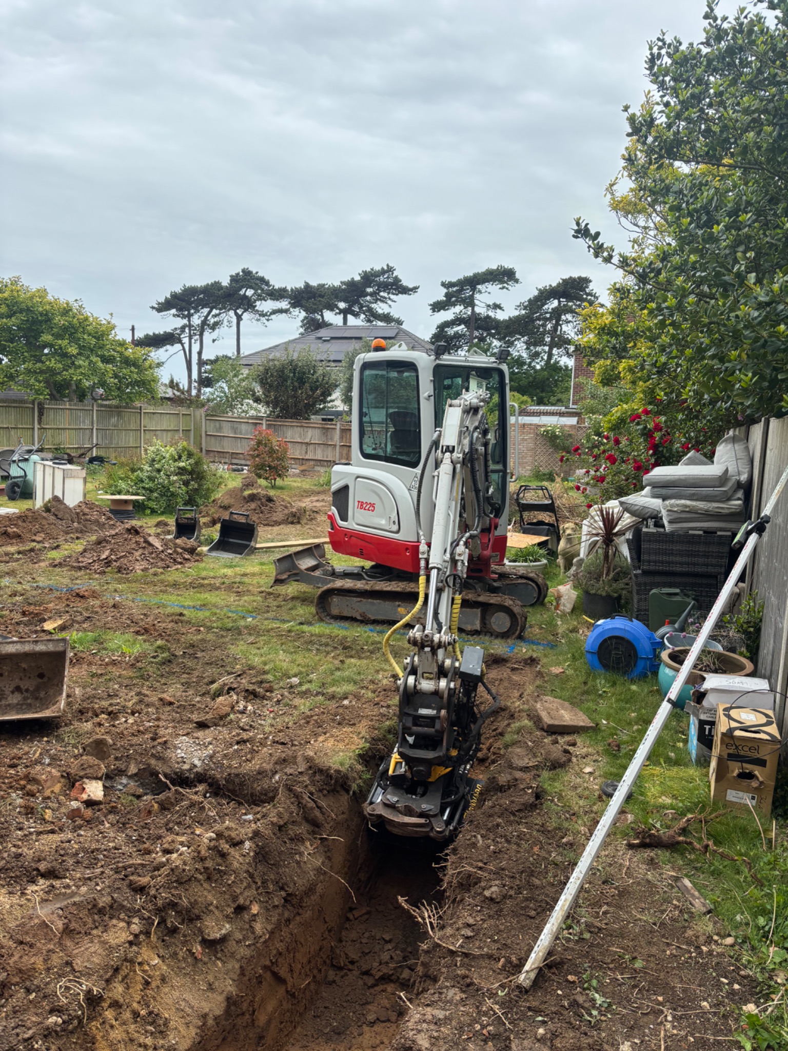 Groundworks and footing excavation around a house
